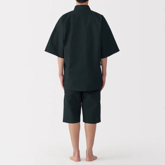 MUJI - Men’s Shijira Jinbei Loungewear Set Deep Black Medium - Picture 2 of 5